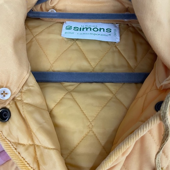 VINTAGE Simons quilted corduroy collar yellow jacket - Picture 12 of 13